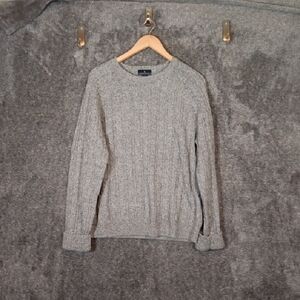 Brooks Brothers Light Gray Crewneck Sweater Wool Blend Long Sleeve Womens Large